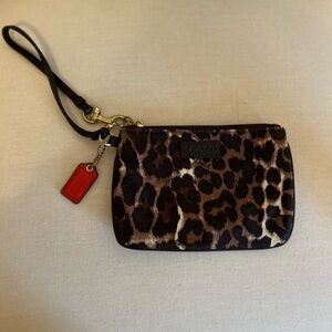Coach Leopard Print Wristlet with Red Tag